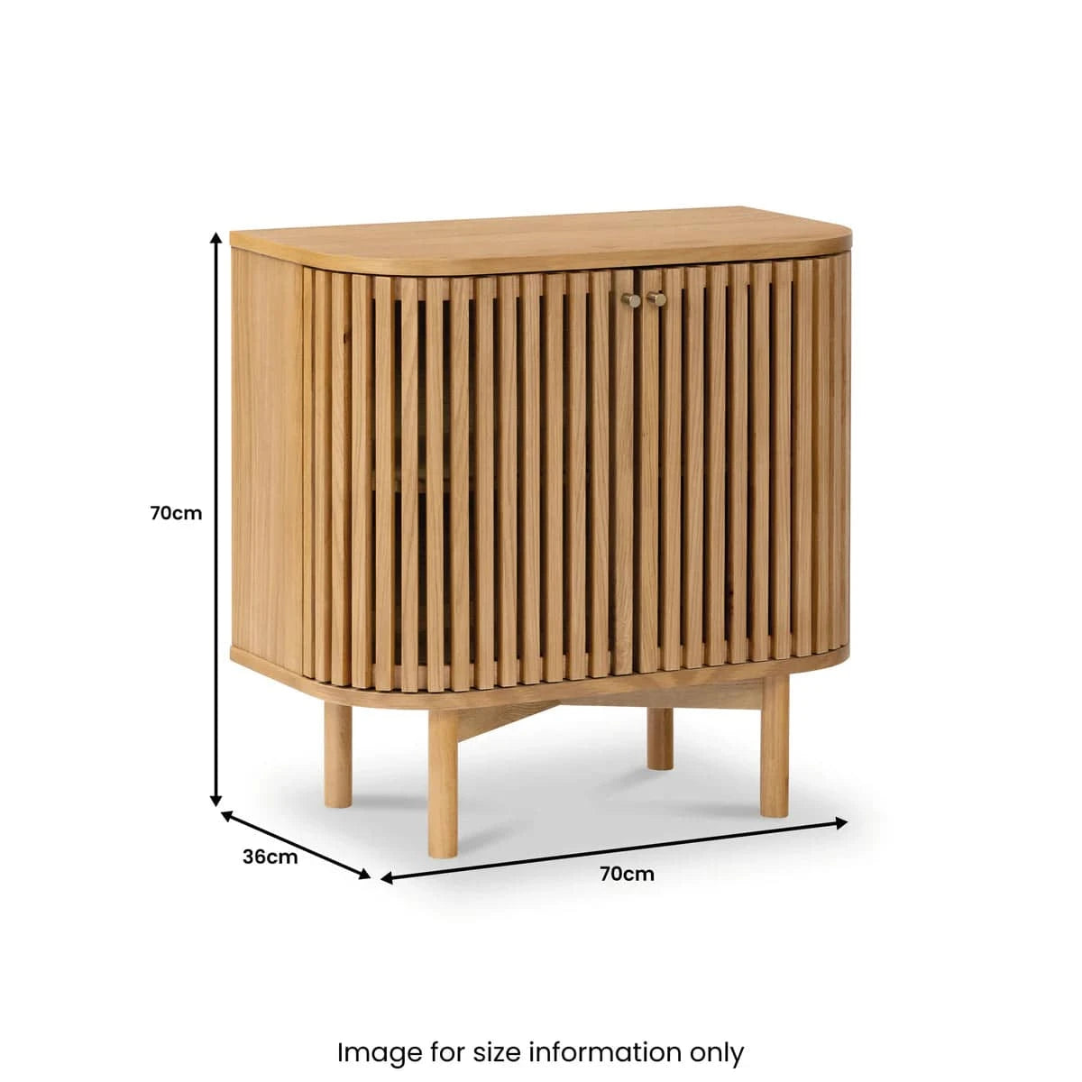 Modern Soho Oak Slatted Cupboard in Natural Matte Lacquer