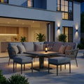Monaco Rope Weave Corner Sofa with Rising Table – buy stylish outdoor sofa set for modern garden spaces