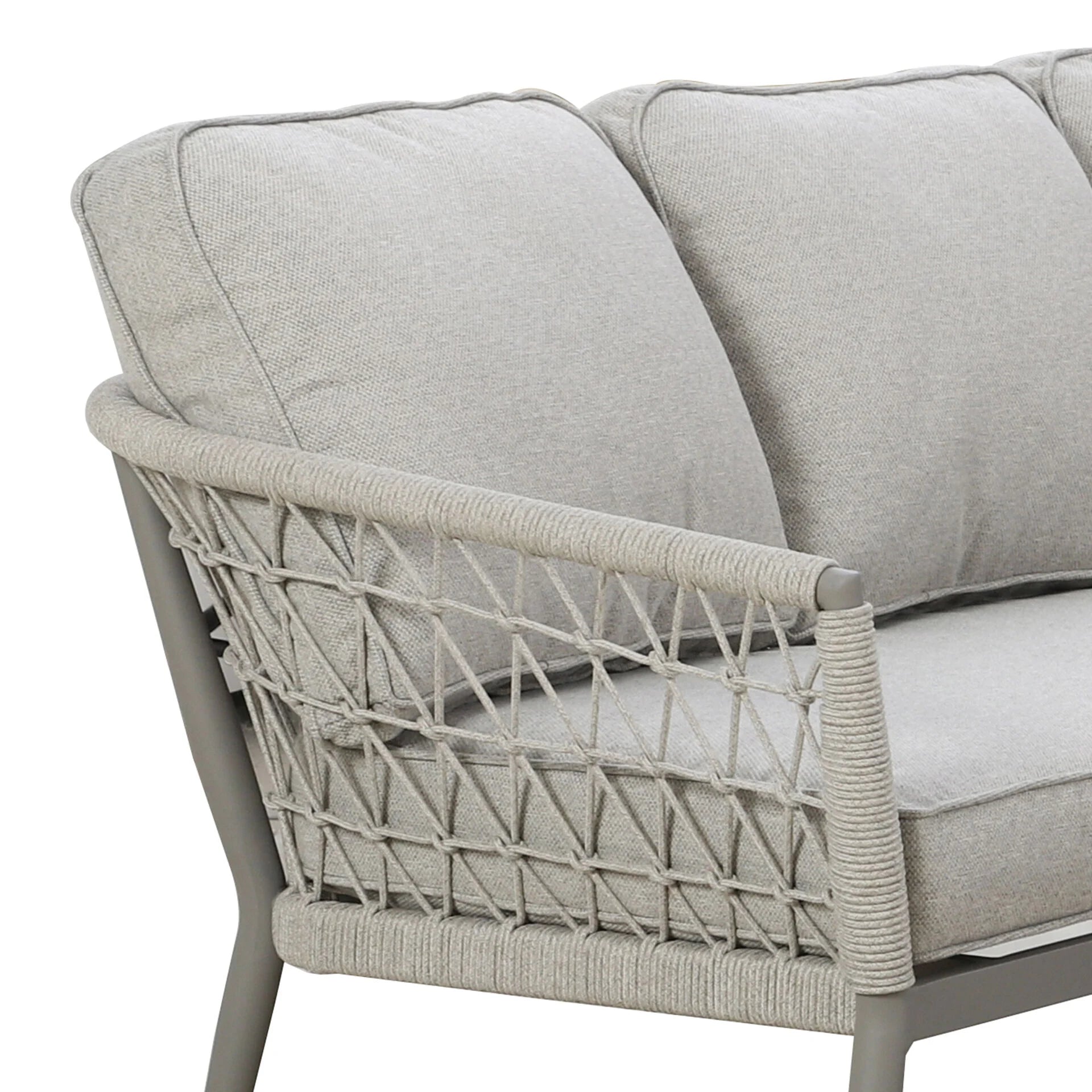 Monaco Rope Weave Corner Sofa with Rising Table – discover durable outdoor furniture set for stylish living
