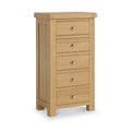 Normandy Oak 5 Drawer Tallboy Chest