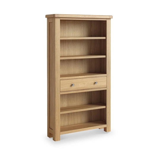 Normandy Oak 5 Shelf Large Bookcase