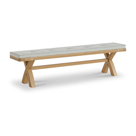 Normandy Oak Beige 200cm Cross Legged Dining Bench