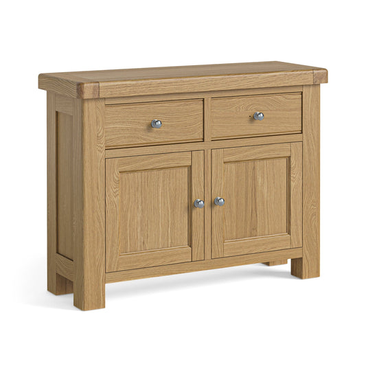 Normandy Oak Small Sideboard | 2-Door 2-Drawer Rustic Cabinet