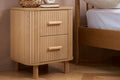 ONLINE AXEL 2 DRAWER FLUTED BEDSIDE OAK