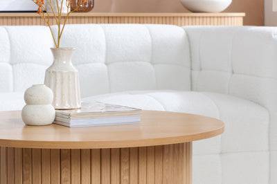 ONLINE AXEL ROUND FLUTED COFFEE TABLE OAK