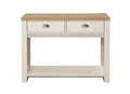 ONLINE HIGHGATE 2 DRAWER CONSOLE TABLE CREAM & OAK EFFECT