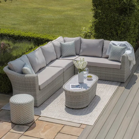 Maze - Oxford Large Rattan Corner Sofa Set - Ceramic Glass - Blythe Living