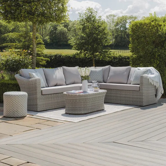 Maze - Oxford Large Rattan Corner Sofa Set - Ceramic Glass - Blythe Living