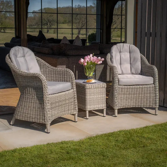 Maze - Oxford 3 Piece Rattan Bistro Set - Ceramic Glass - Blythe Living