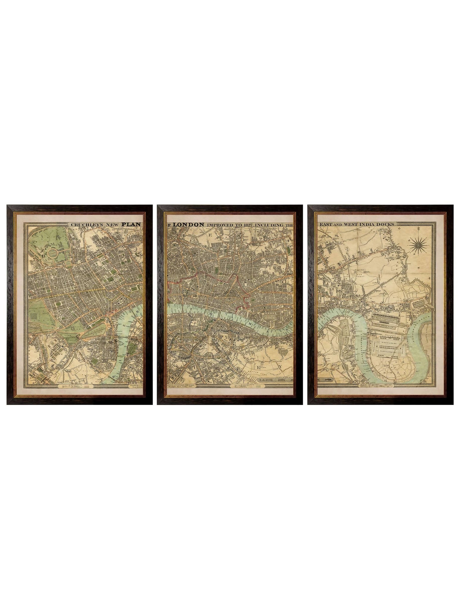 c.1827 London Triptych Map - Blythe Living