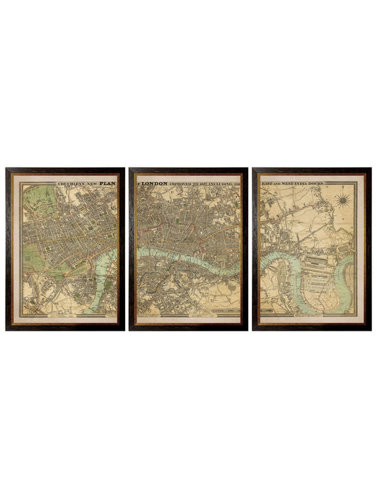 c.1827 London Triptych Map - Blythe Living