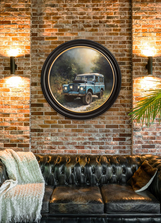 Country Track Defender Blue - Oxford Round Frame - Blythe Living