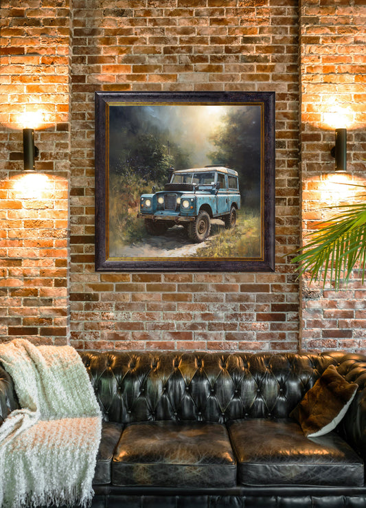 Country Track Defender Blue - Oxford Square Frame - Blythe Living