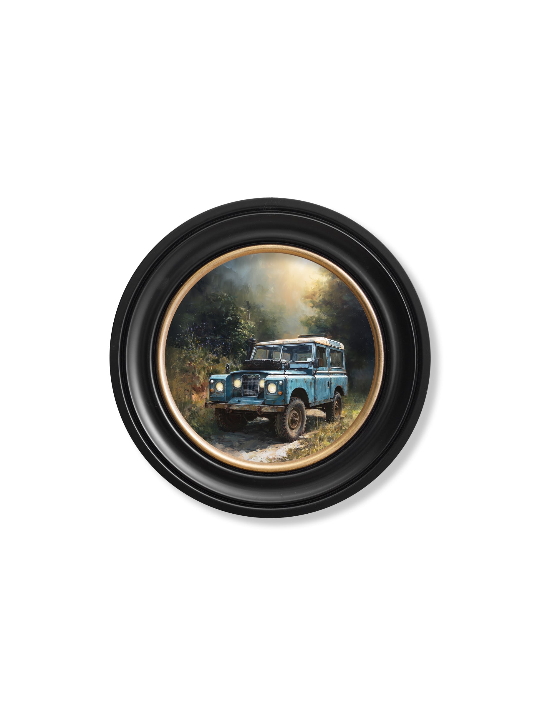 Country Track Defender Blue - Oxford Round Frame - Blythe Living