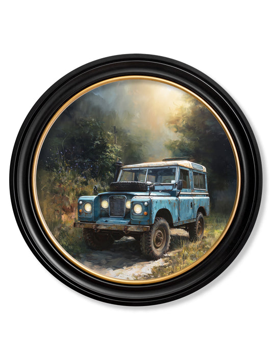 Country Track Defender Blue - Oxford Round Frame - Blythe Living