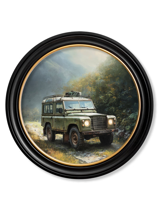 Country Track Defender Green - Oxford Round Frame - Blythe Living