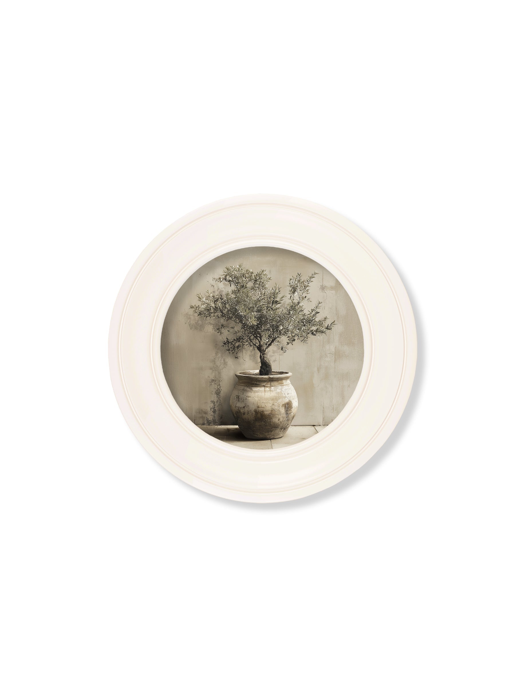 The Olive Tree - Oxford Strong White Round Frame - Blythe Living