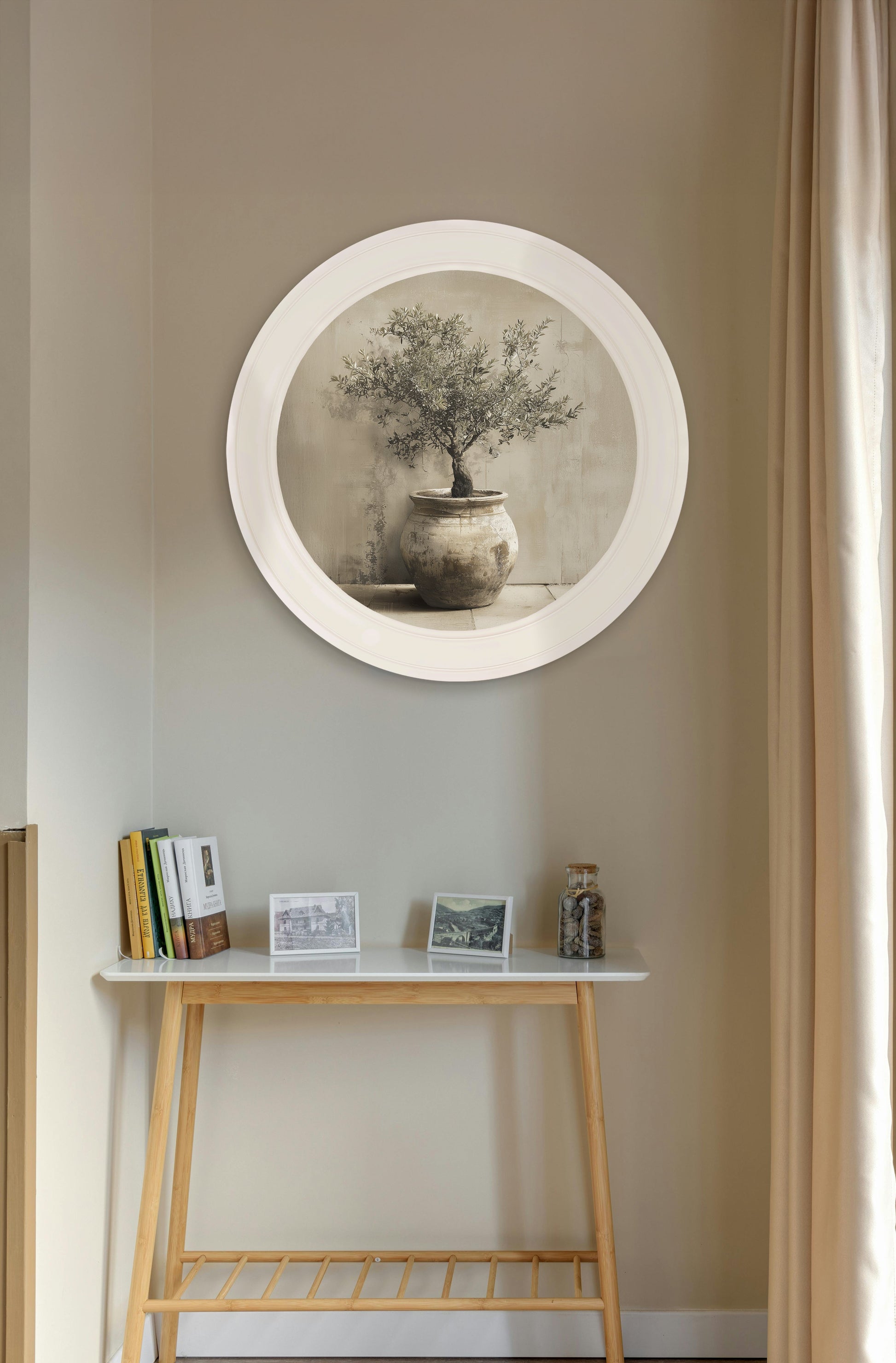 The Olive Tree - Oxford Strong White Round Frame - Blythe Living
