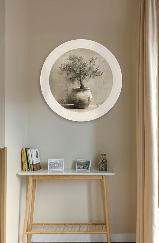 The Olive Tree - Oxford Strong White Round Frame - Blythe Living