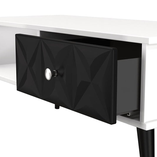 Online Pixel 1 Drawer Coffee Table in Deep Black and White Matt
