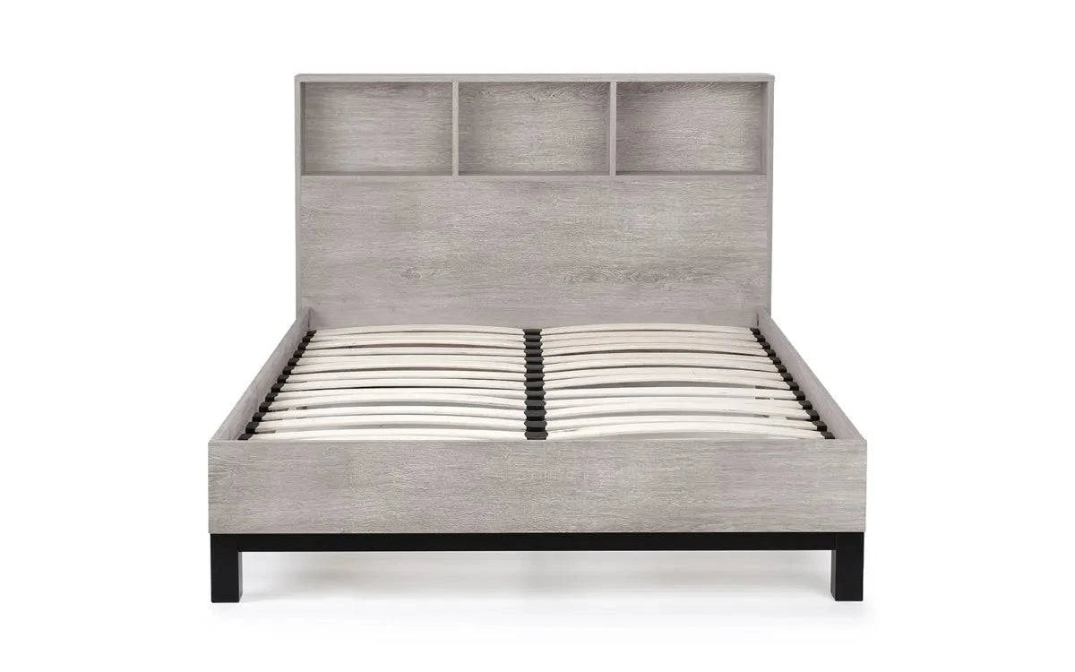 Online  Buy Bali Bookcase Headboard Bed - Grey Oak