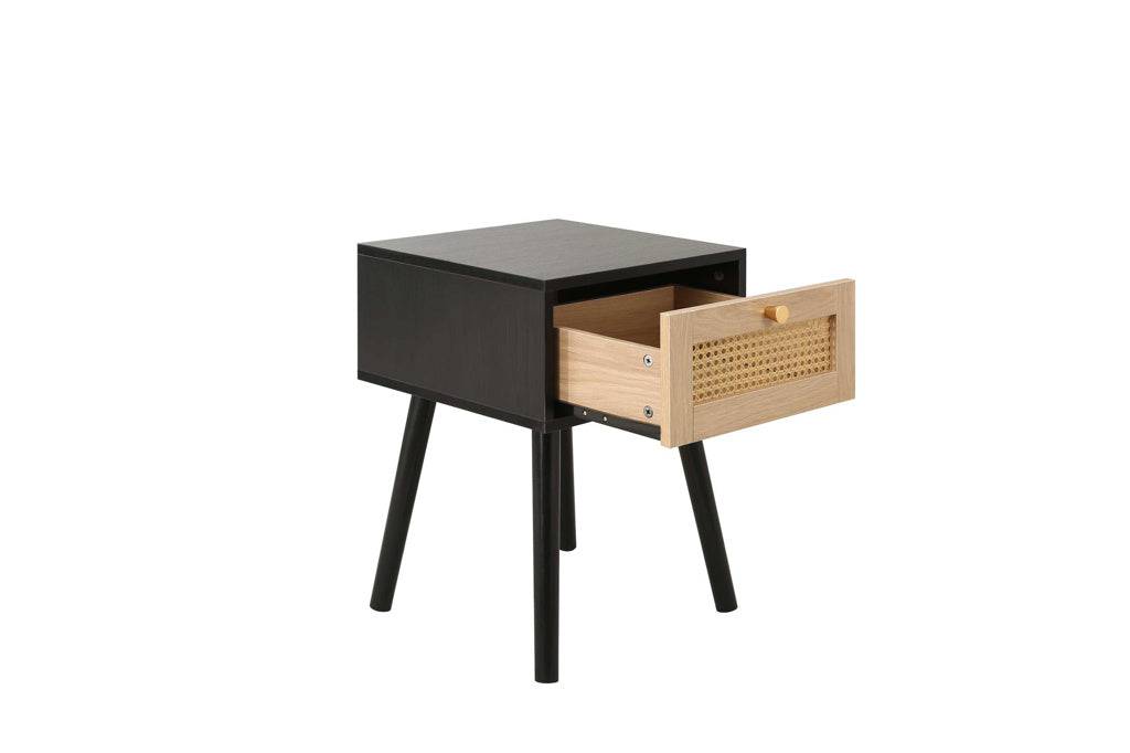 Online Buy Croxley 1 Drawer Rattan Bedside Black
