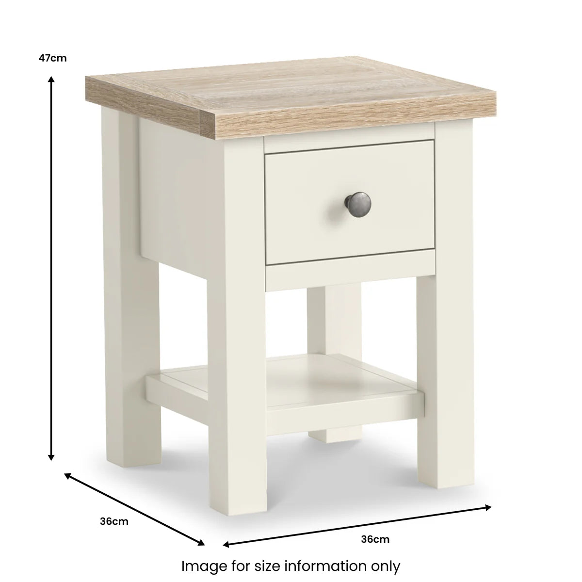 Online Buy Modern Country 1 Drawer Lamp Table Coconut White for Sale