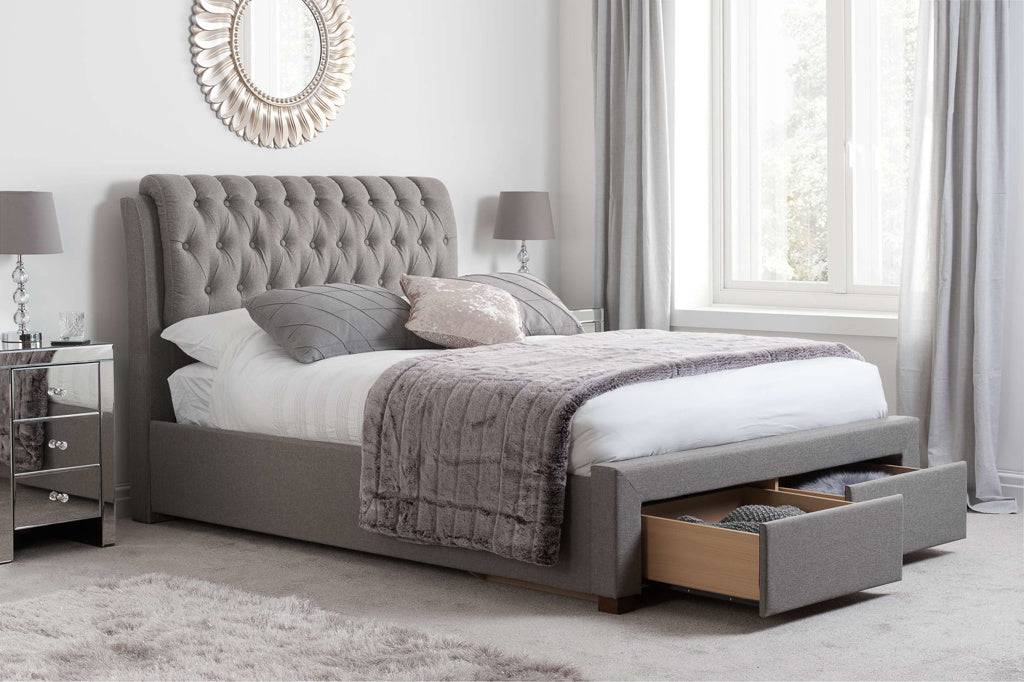 Online Buy Valentino 2 Drawer Bed Grey