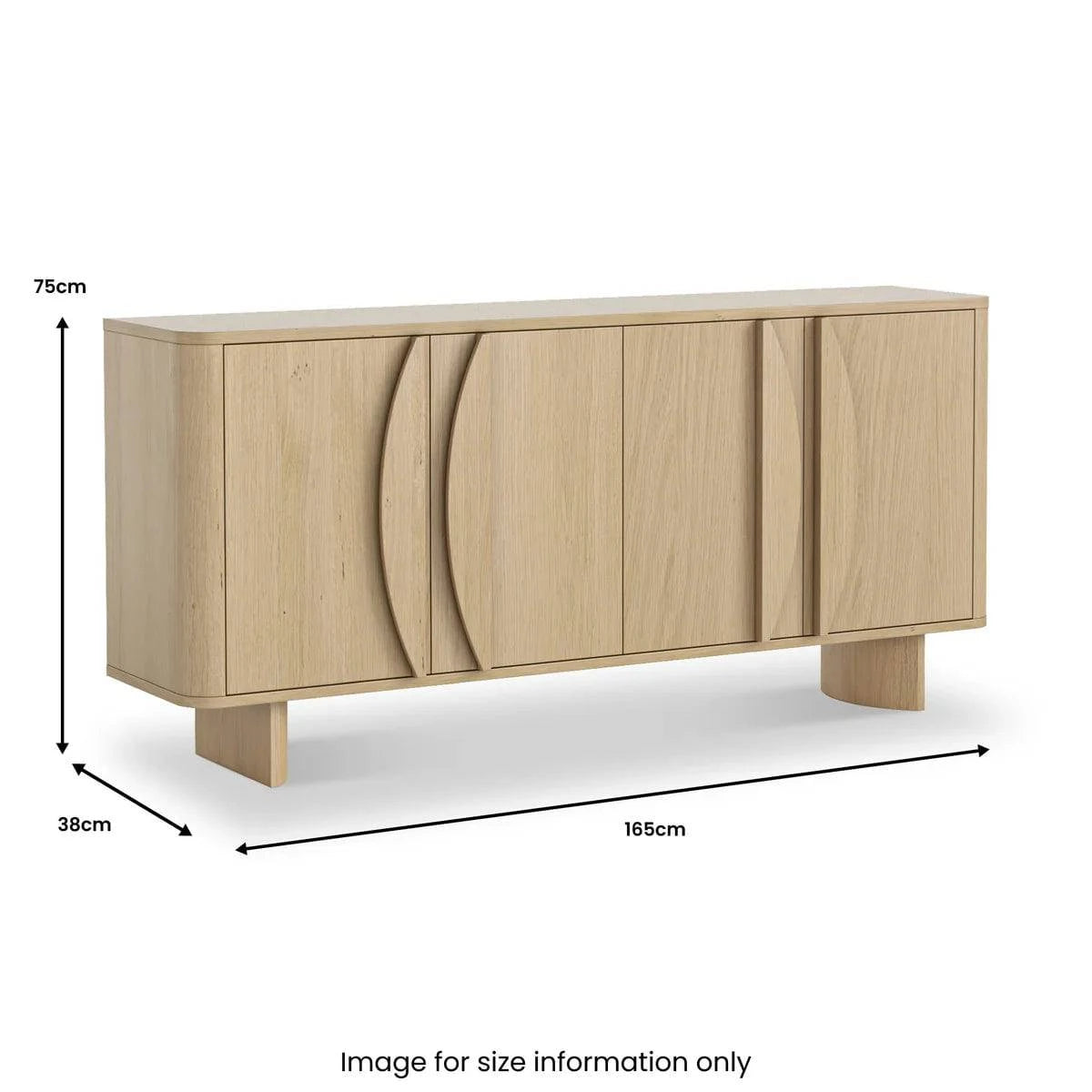 Online Cara Oak 4 Door Large Sideboard