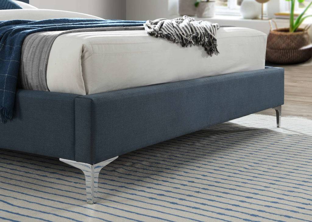 Online Finn Fabric Bed Steel Blue