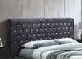 Online Grande Fabric Bed Black Crushed Velvet