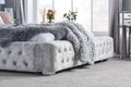 Online Grande Fabric Bed Steel Crushed Velvet