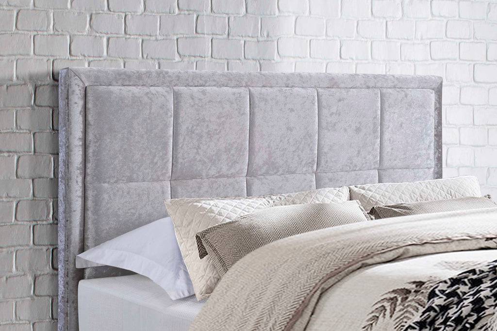 Online Hannover Fabric Bed Steel Crushed Velvet