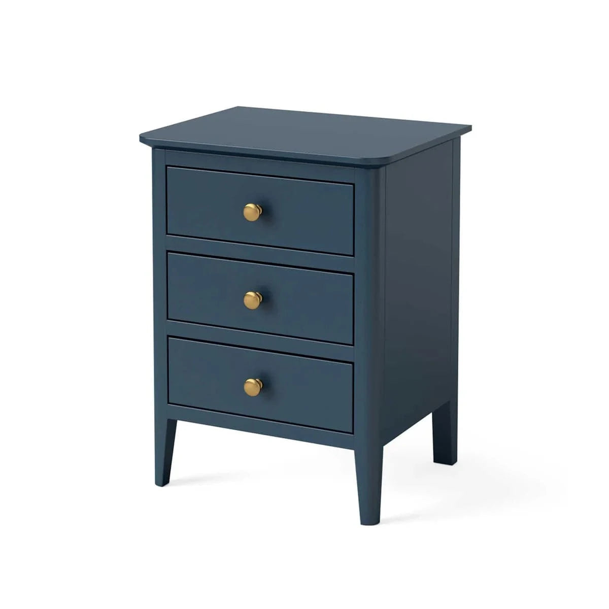 Online Harrogate Blue 3 Drawer Bedside Table
