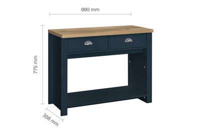 Online Highgate 2 Drawer Navy Blue Console Table  for Sale