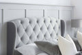 Online Hope Fabric Bed Grey Velvet