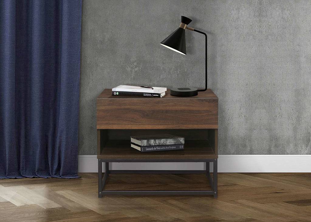 Online Houston 1 Drawer Bedside Walnut