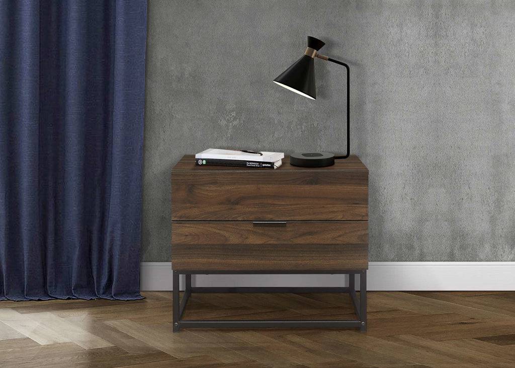 Online Houston 2 Drawer Bedside Walnut