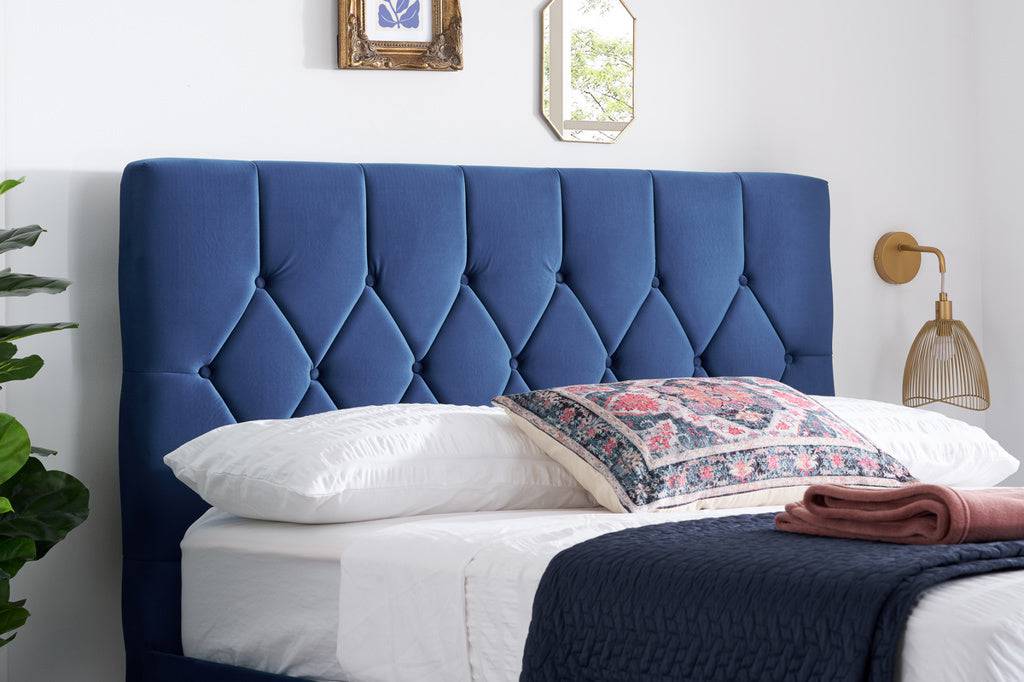 Online Loxley Ottoman Bed Blue