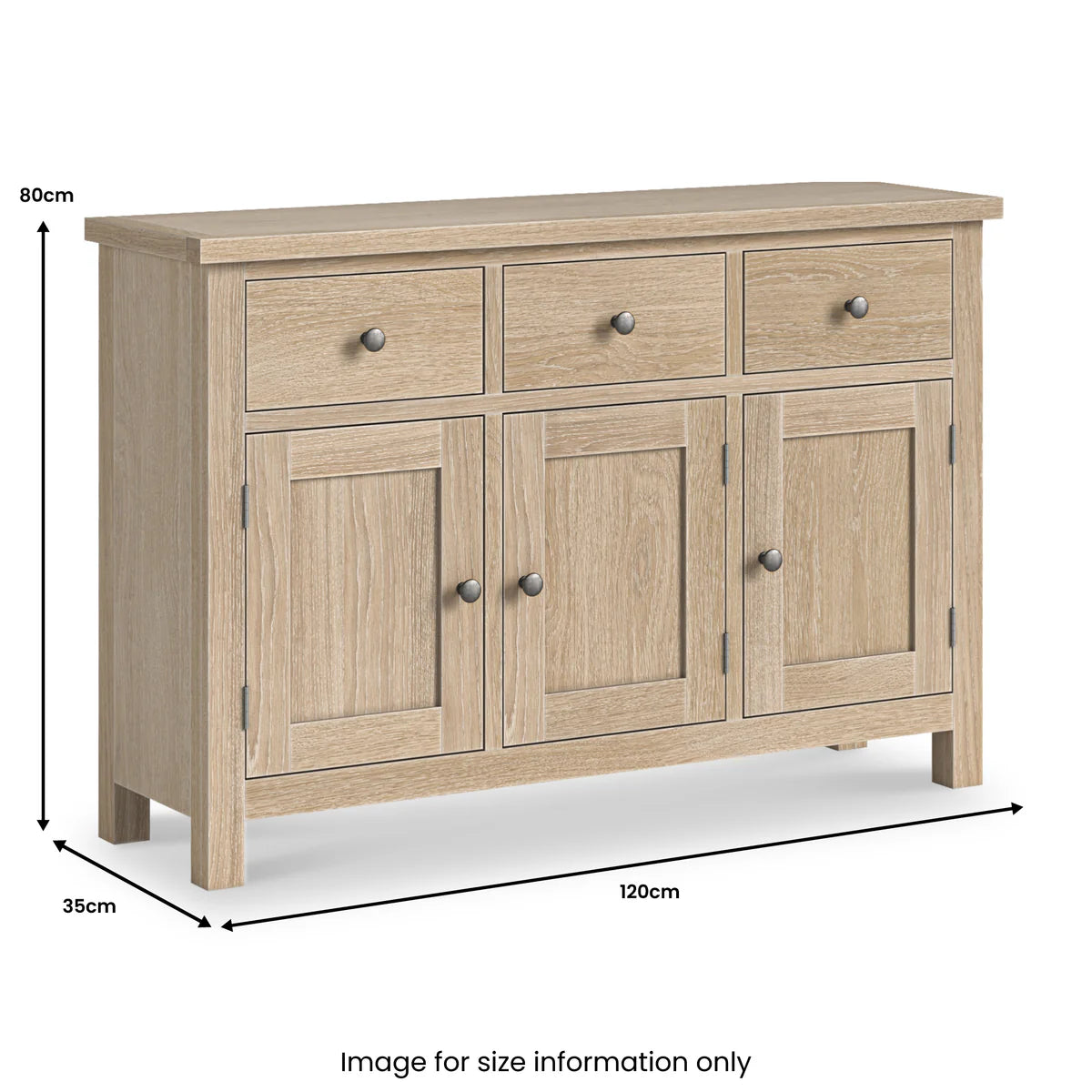 Online Modern Country Washed Oak Large Sideboard - Blythe Living