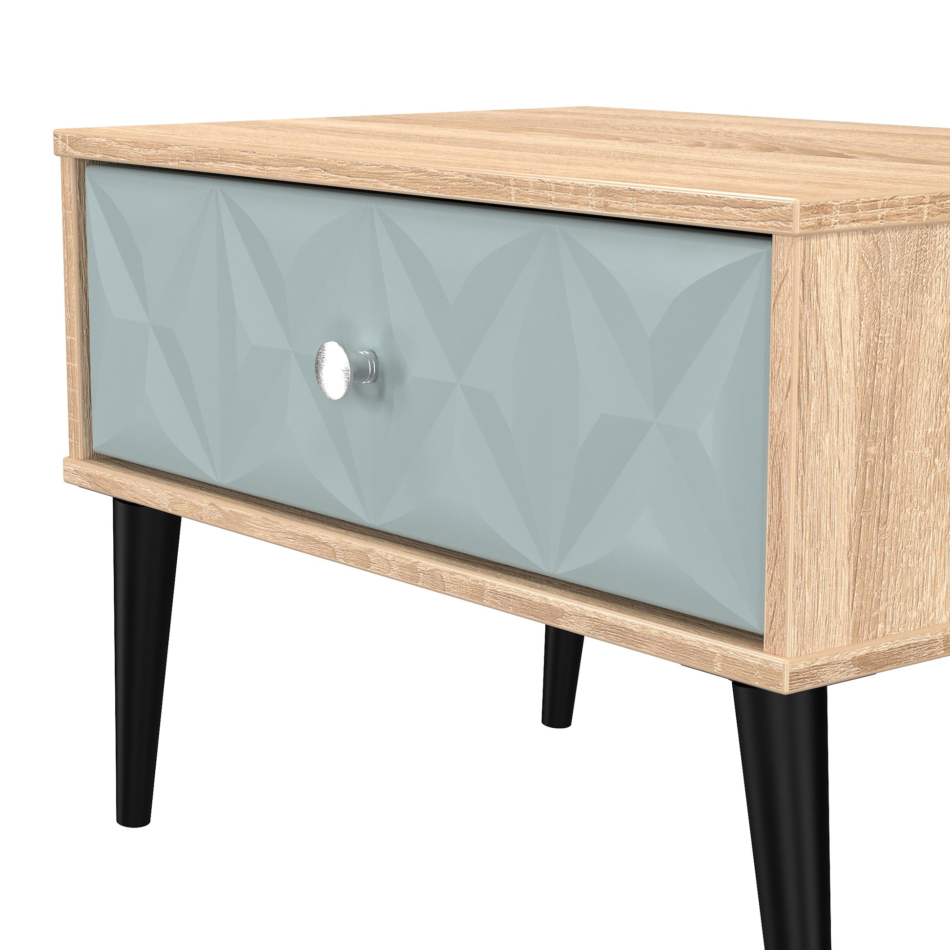 Online Pixel 1 Drawer Bedside Cabinet with Legs in Duck and Bardolino Oak 