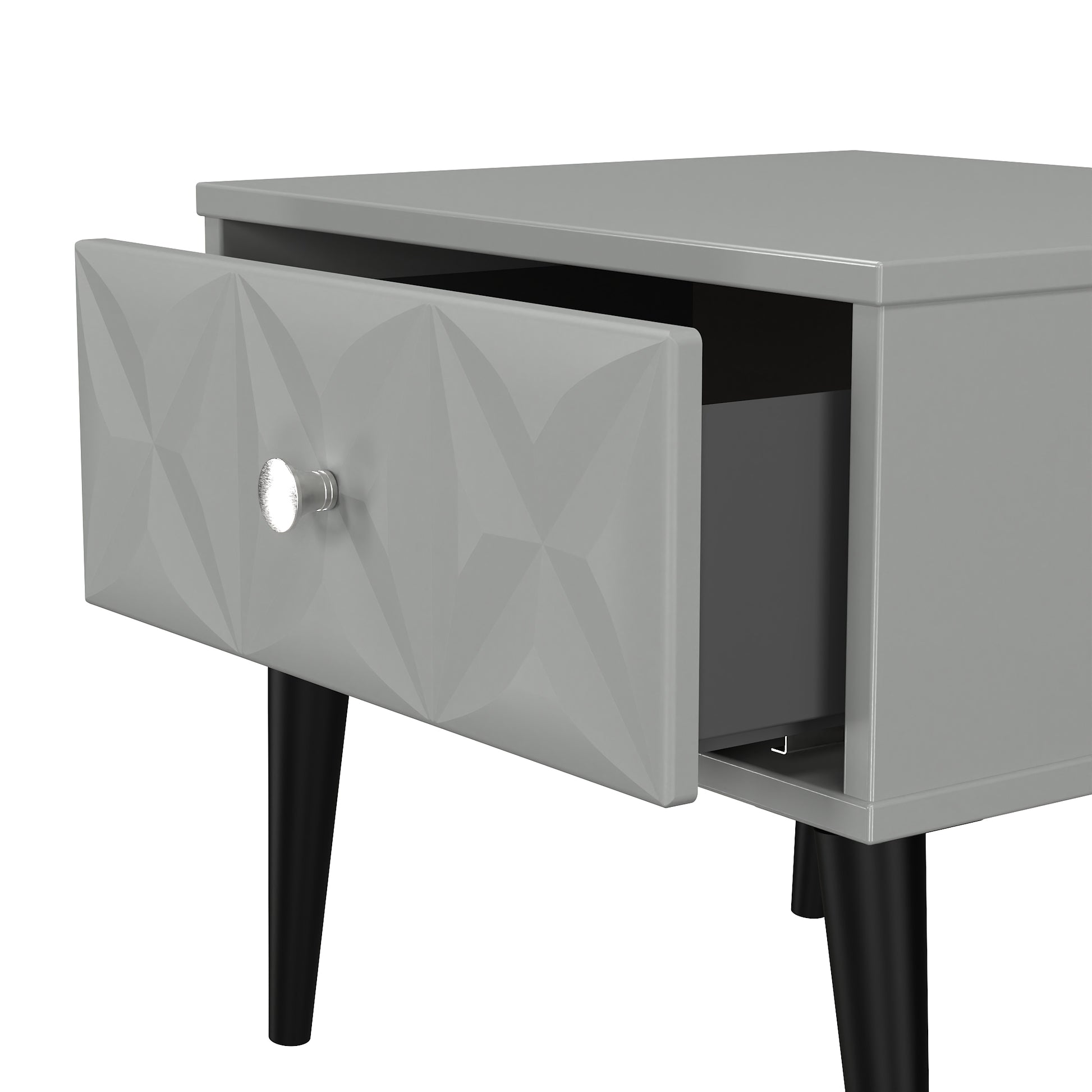 Online Pixel 1 Drawer Bedside Cabinet with Legs in Dusk Grey for Sale