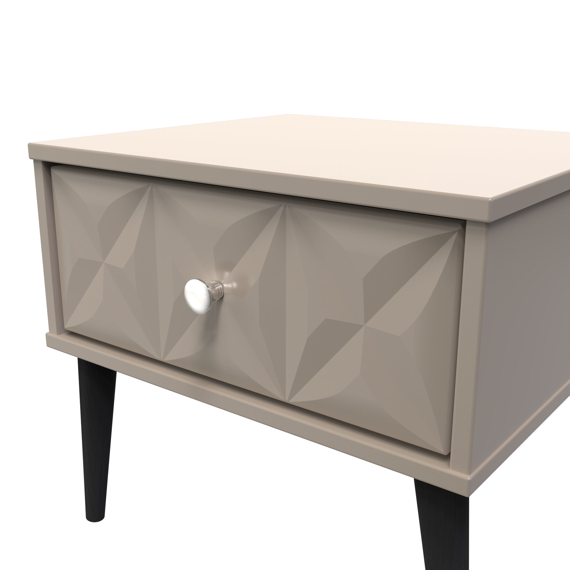 Online Pixel 1 Drawer Bedside Cabinet with Legs in Mushroom Matt Colour for Sale
