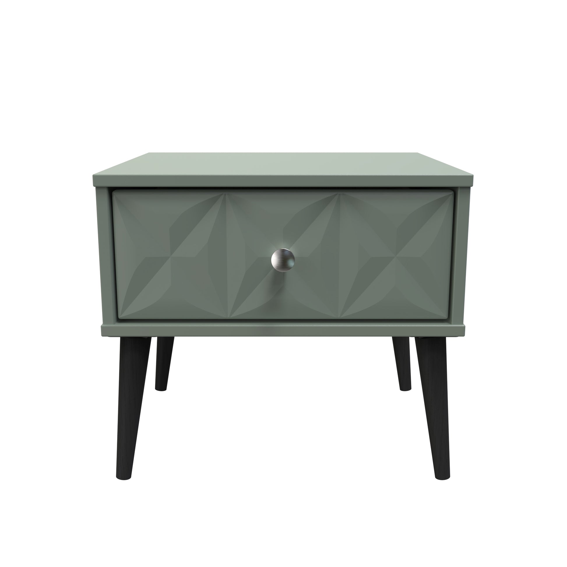 Online Pixel 1 Drawer Bedside Cabinet with Legs in Reed Green Colour