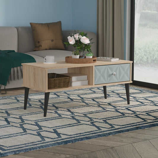 Online Pixel 1 Drawer Coffee Table in Duck & Bardolino Oak for Sale