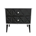 Online Pixel 2 Drawer Bedside Cabinet in Deep Black & White Matt for Sale