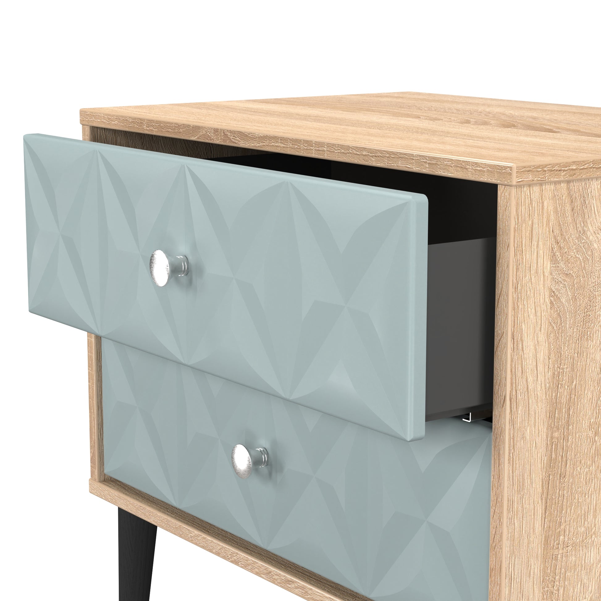 Online Pixel 2 Drawer Bedside Cabinet in Duck and Bardolino Oak for Sale