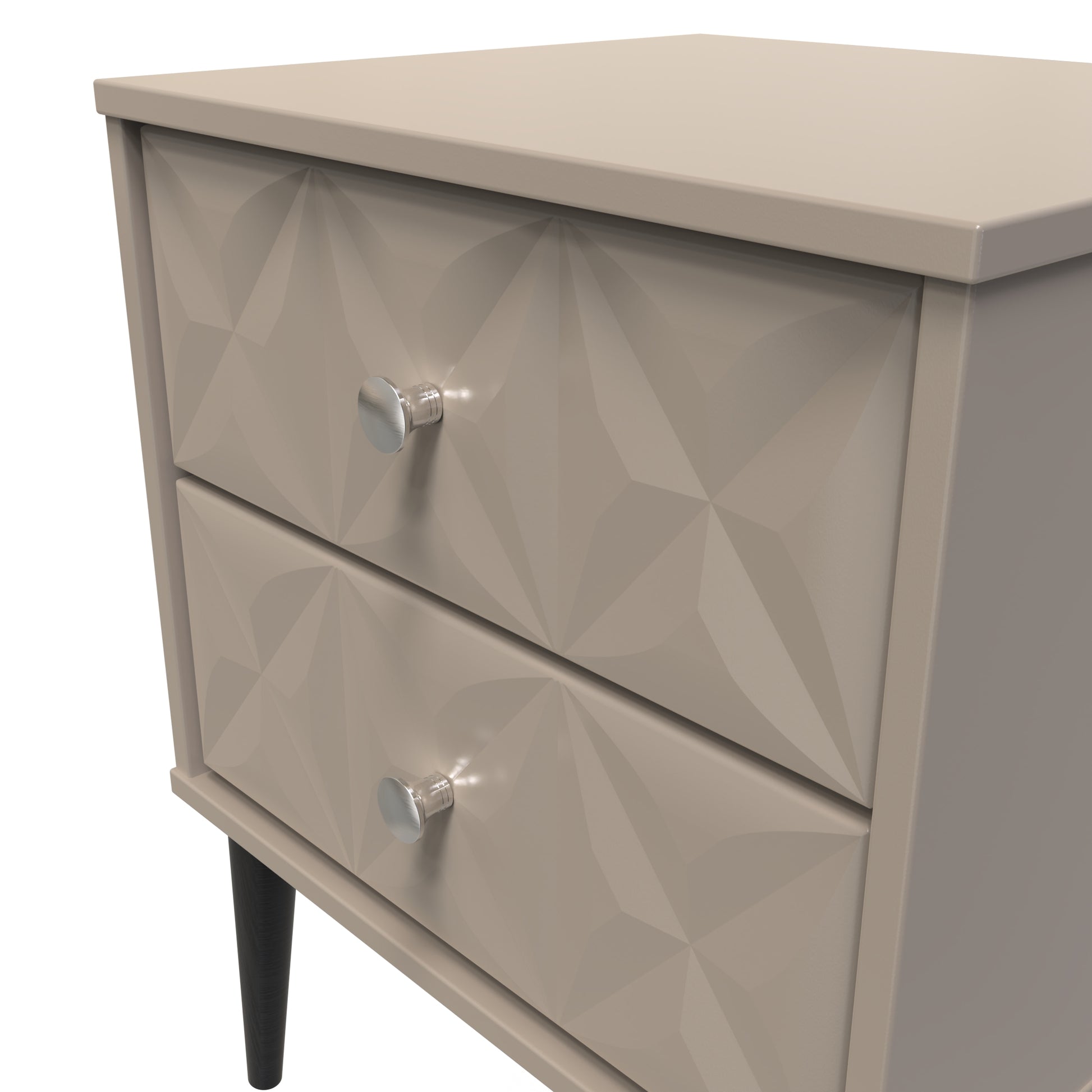 Online Pixel 2 Drawer Bedside Cabinet in Mushroom Matt Colour for Sale