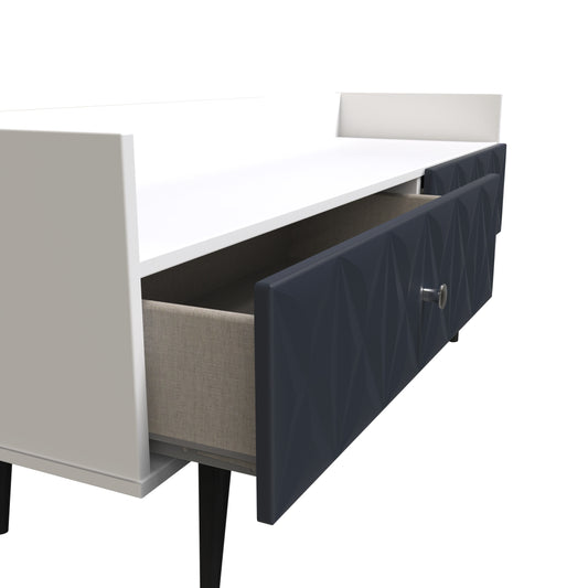 Online Pixel 2 Drawer Coffee Table in Indigo Blue and White Matt