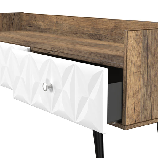 Online Pixel 2 Drawer Coffee Table in White Matt and Vintage Oak for Sale